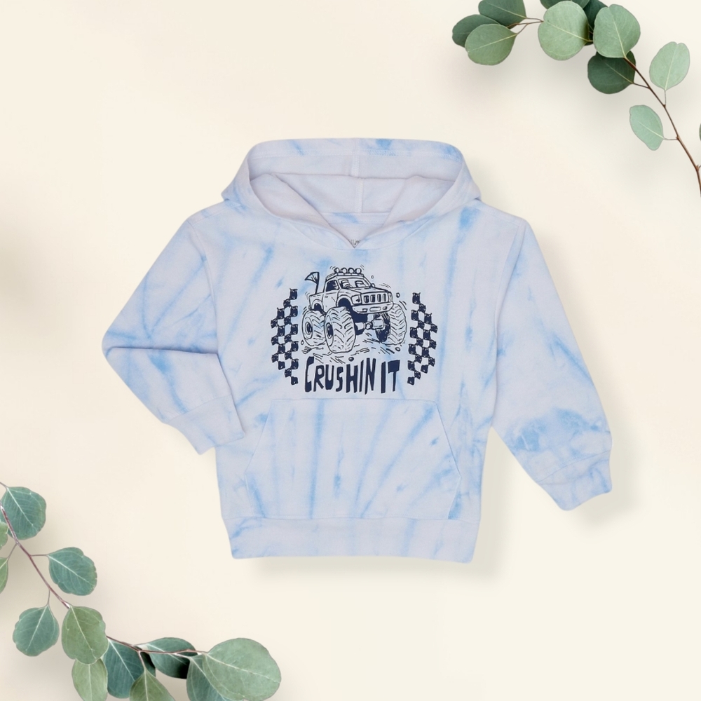 Boy's Long Sleeve Graphic Tiedye Fleece Hoodie
